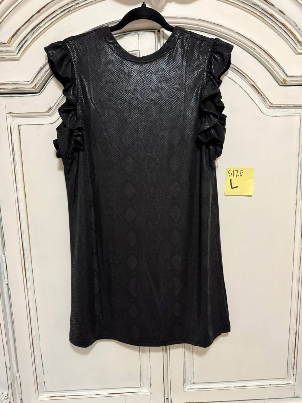 Women’s Black Ruffle Sleeve Top - Classic Elegant Style